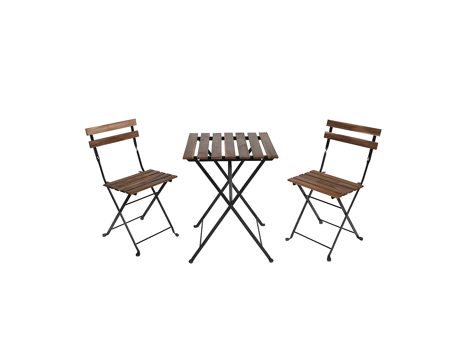 Estosa - Set van tafel en twee opvouwbare balkonstoelen Bistrot Wit