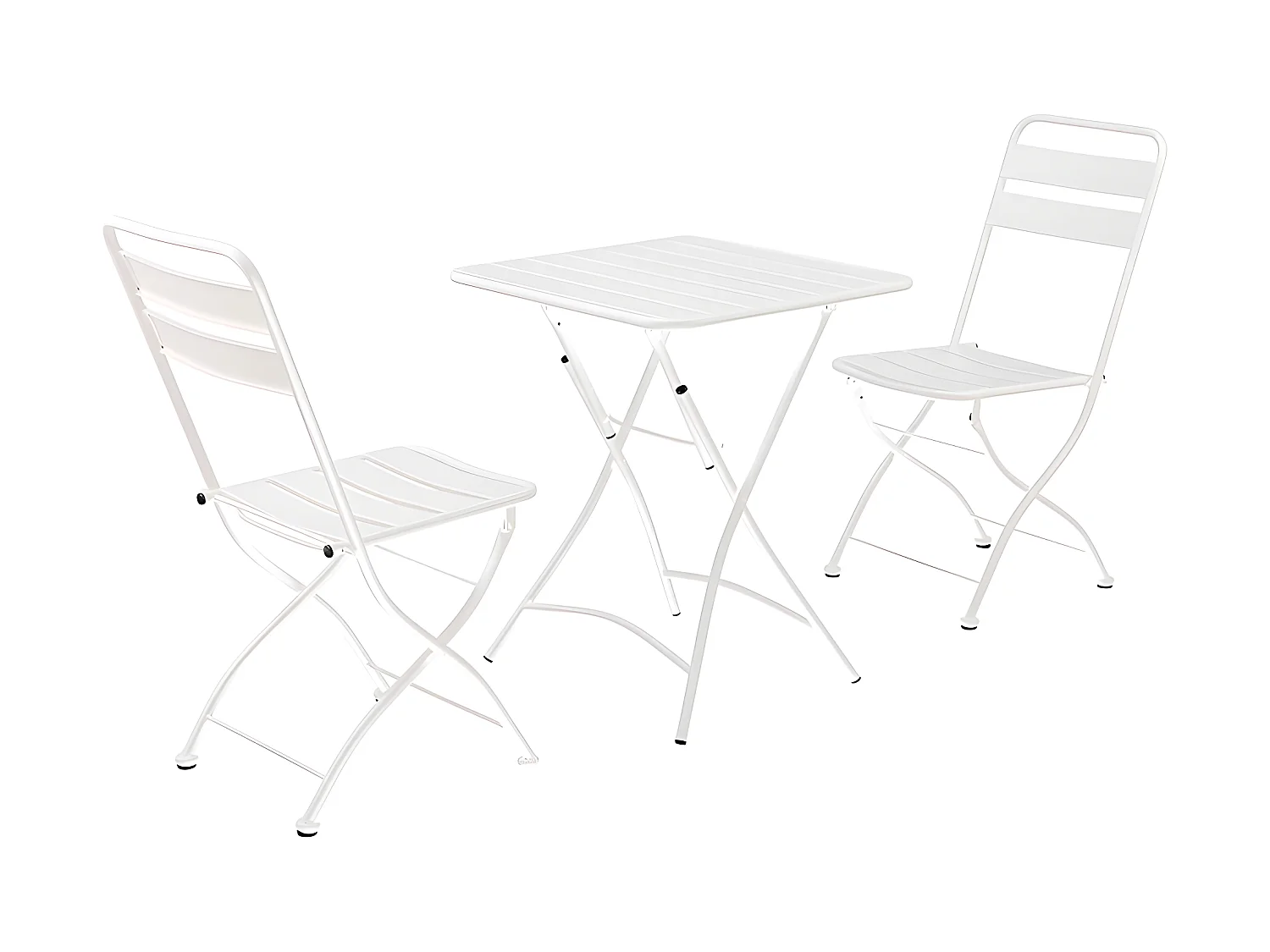 Estosa - Ensemble table pliante et chaises de jardin Mia blanc