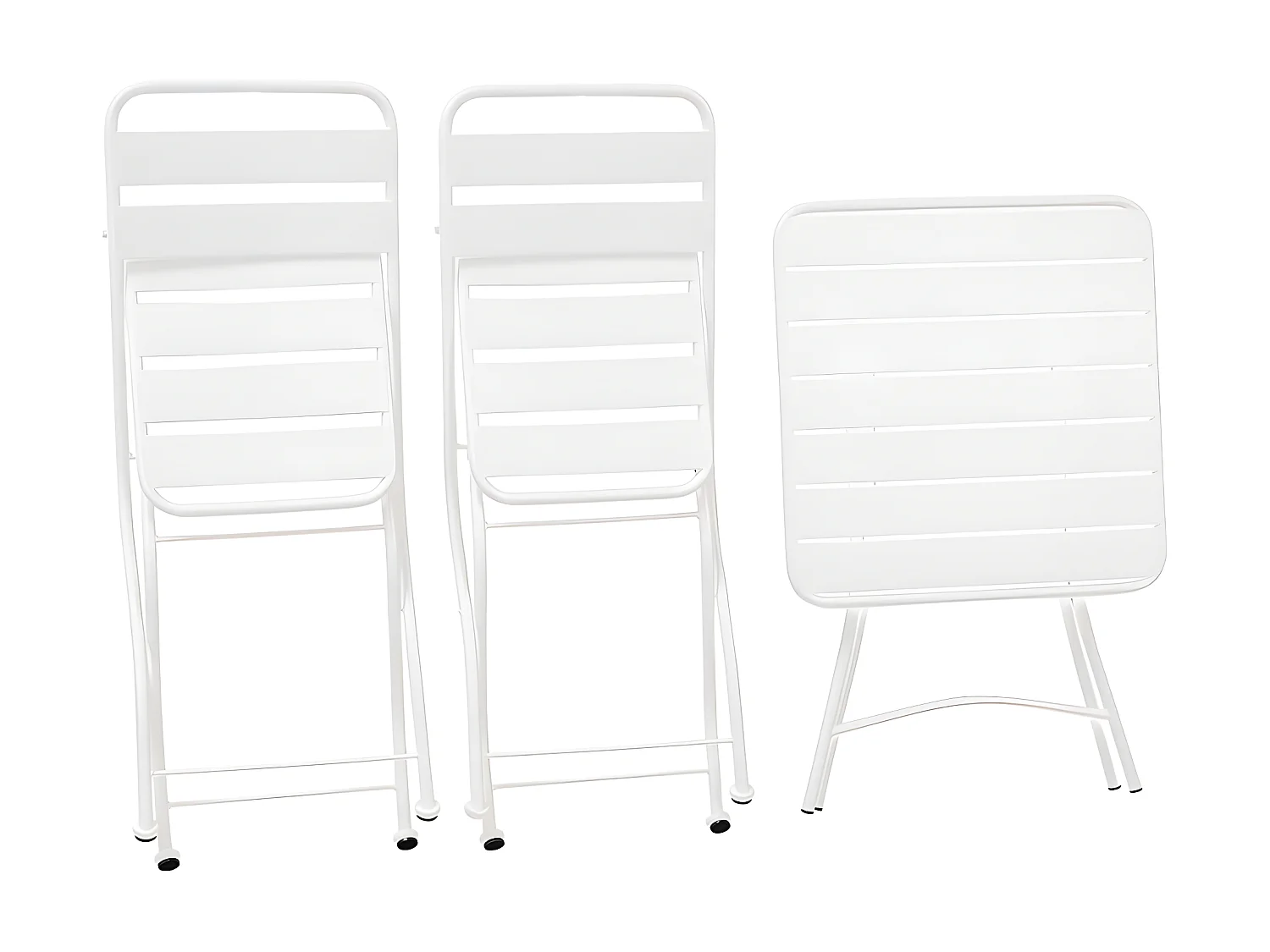 Estosa - Ensemble table pliante et chaises de jardin Mia blanc