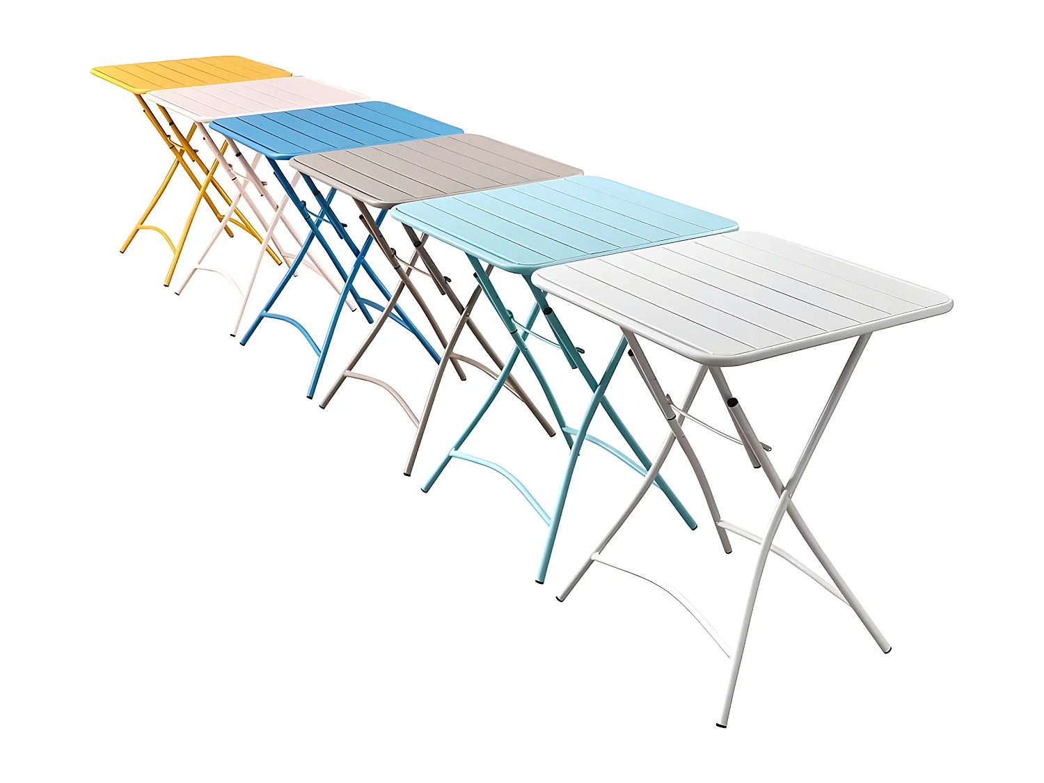 Estosa - Ensemble table pliante et chaises de jardin Mia blanc