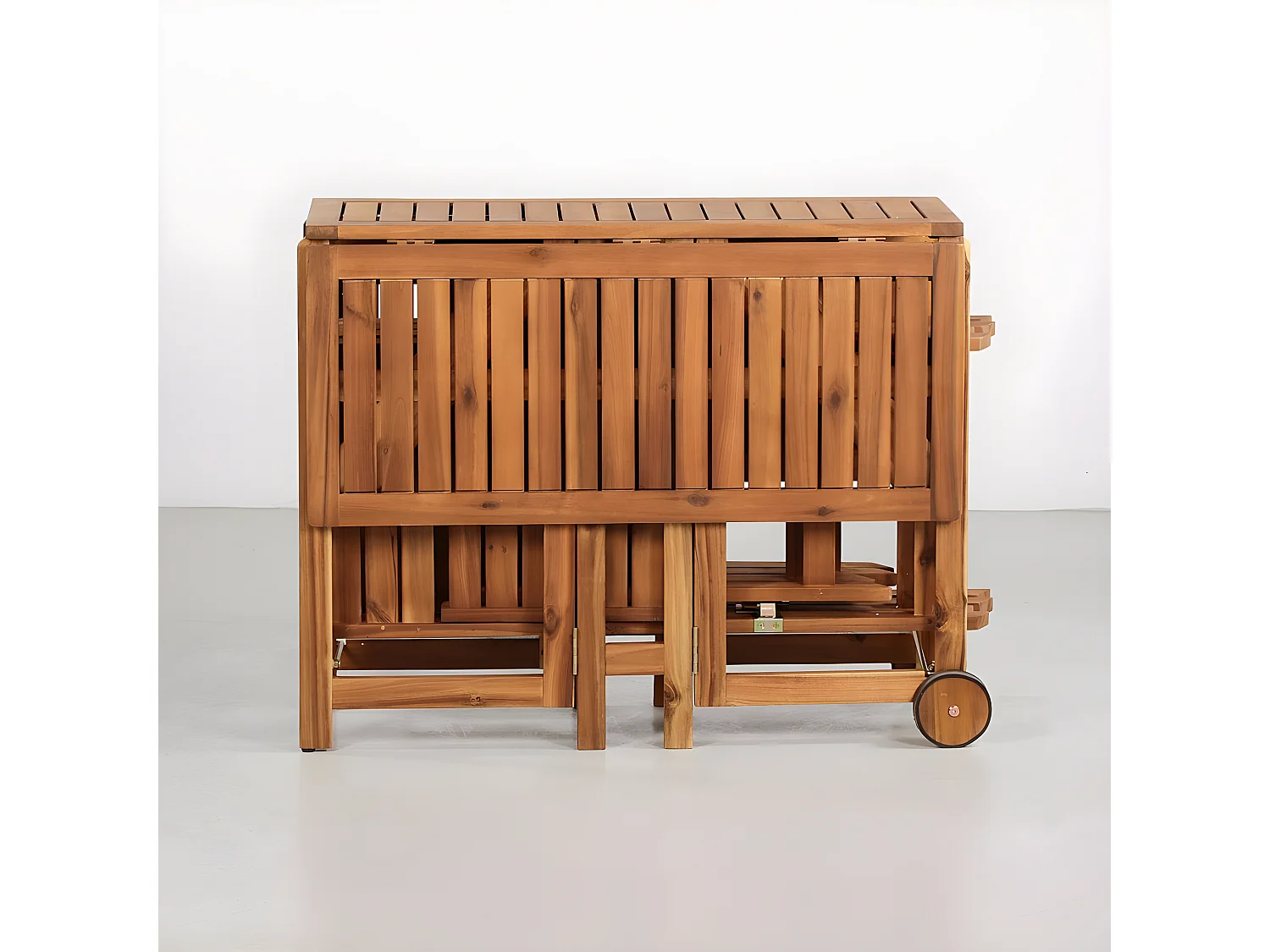 Estosa - Ensemble d'extérieur table pliante en bois et 4 chaises Vittoria 110x90 cm