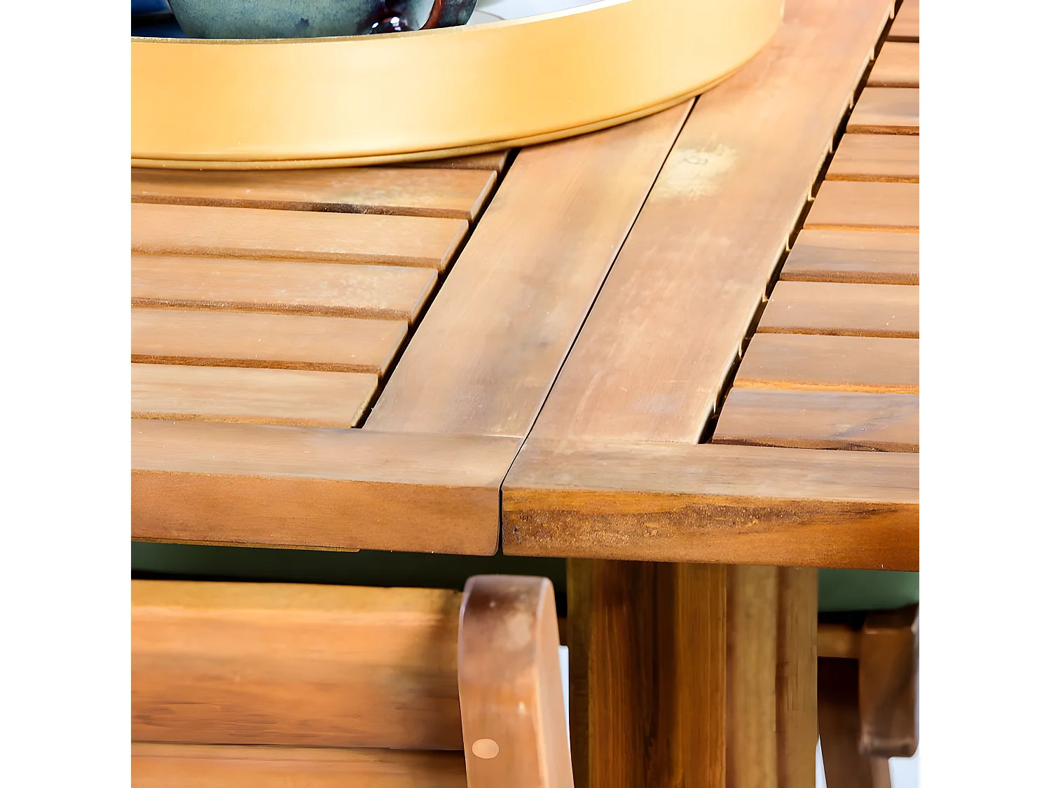 Estosa - Ensemble d'extérieur table pliante en bois et 4 chaises Vittoria 110x90 cm