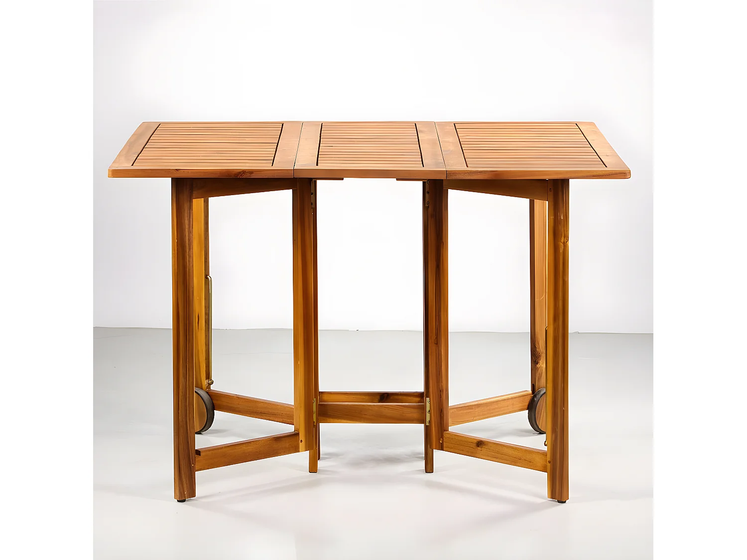 Estosa - Ensemble d'extérieur table pliante en bois et 4 chaises Vittoria 110x90 cm