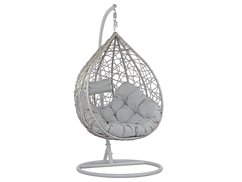 Estosa - Poltrona sospesa da giardino con cuscino grigio - Amirantes