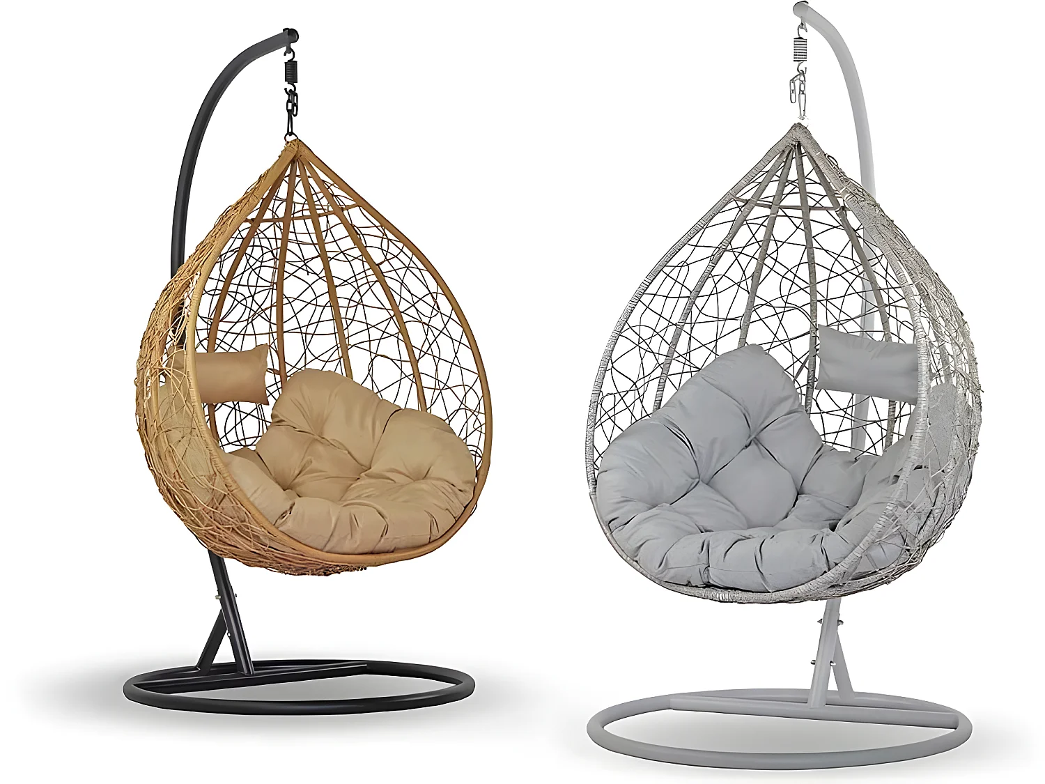 Estosa - Fauteuil suspendu de jardin avec coussin gris - Amirantes