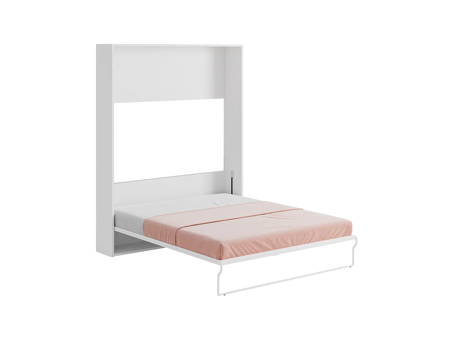 Letto estraibile 160 x 200 cm Apertura verticale manuale Bianco + Materasso - MALINA II