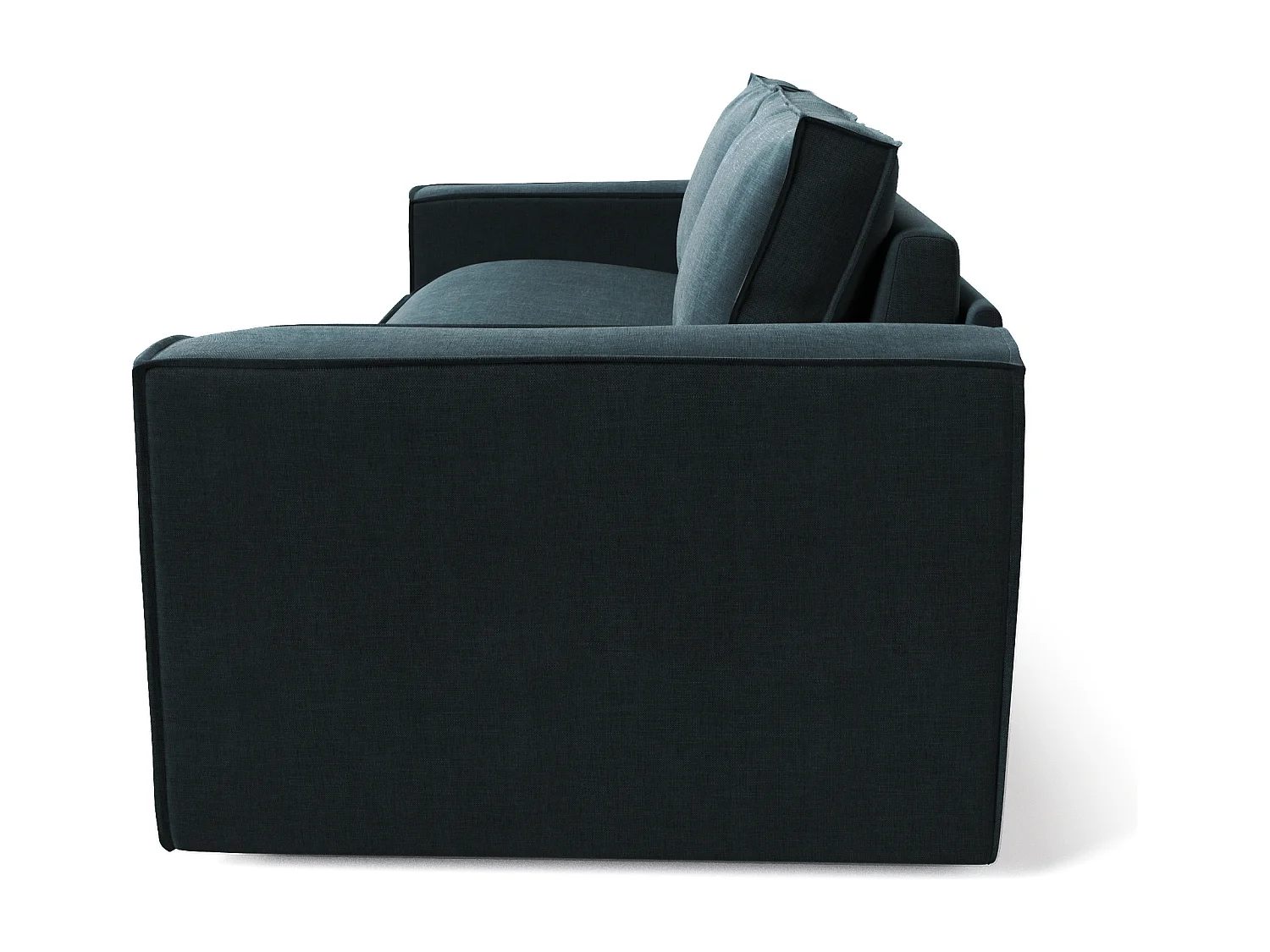 Canapé convertible express dunlopillo velours bleu paon 160cm JOAN