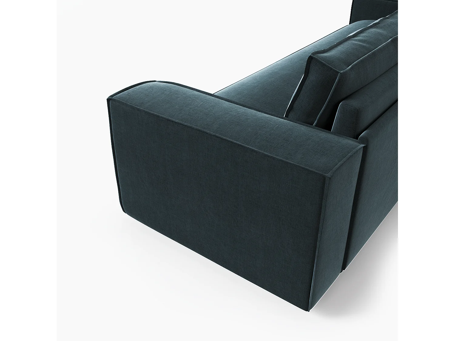 Canapé convertible express dunlopillo velours bleu paon 160cm JOAN