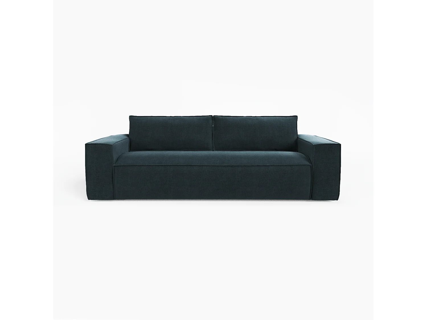 Canapé convertible express matelas Dunlopillo 160cm 3 places JOAN en velours bleu paon