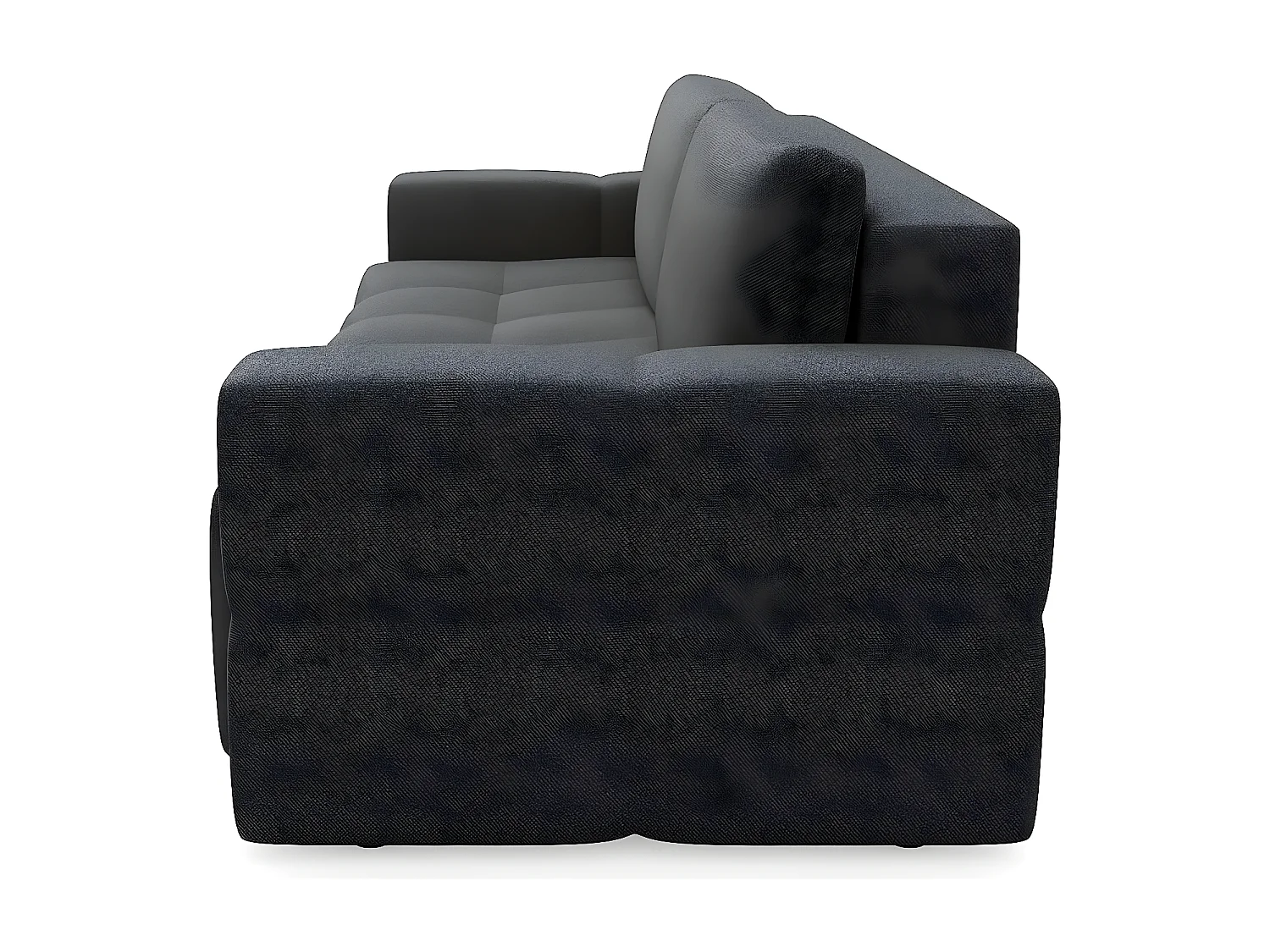 Canapé 4 places convertible coffre noyer tissu tramé gris anthracite GABRIEL