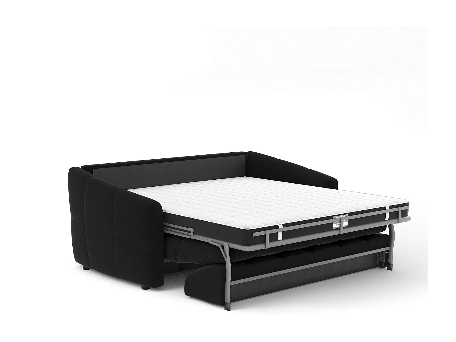 Canapé convertible express dunlopillo velours Anthracite foncé 160cm NORA