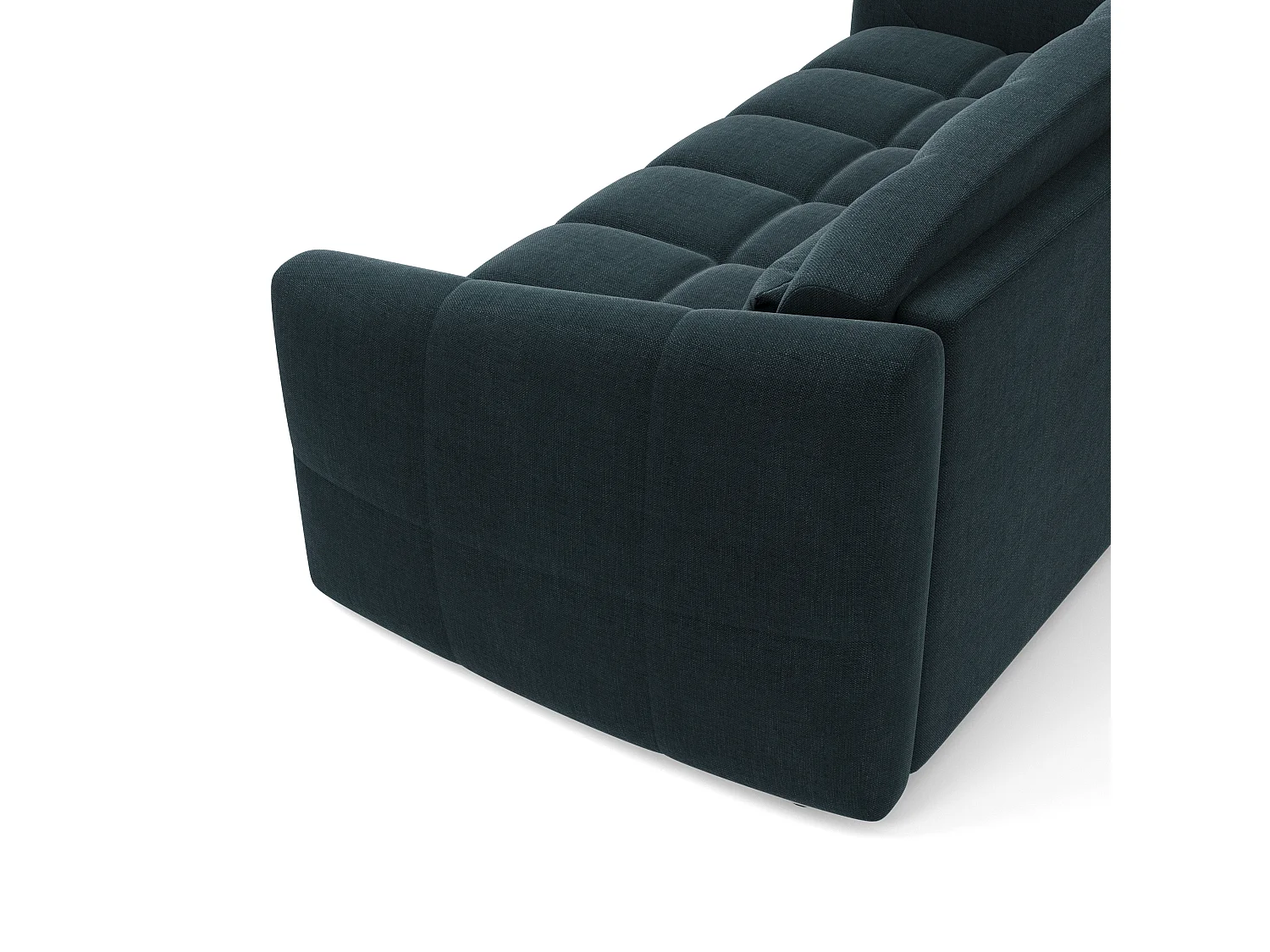 Canapé convertible express dunlopillo velours bleu paon 140cm NORA