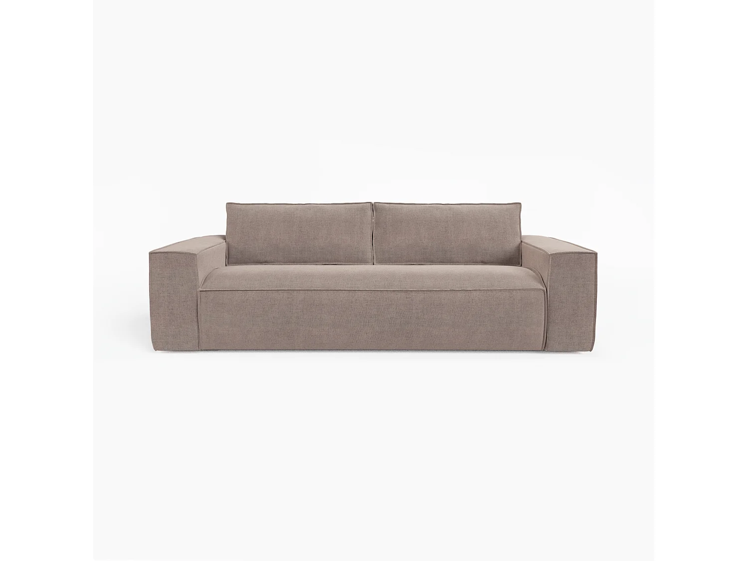 Canapé convertible express matelas Dunlopillo 160cm 3 places JOAN en velours taupe
