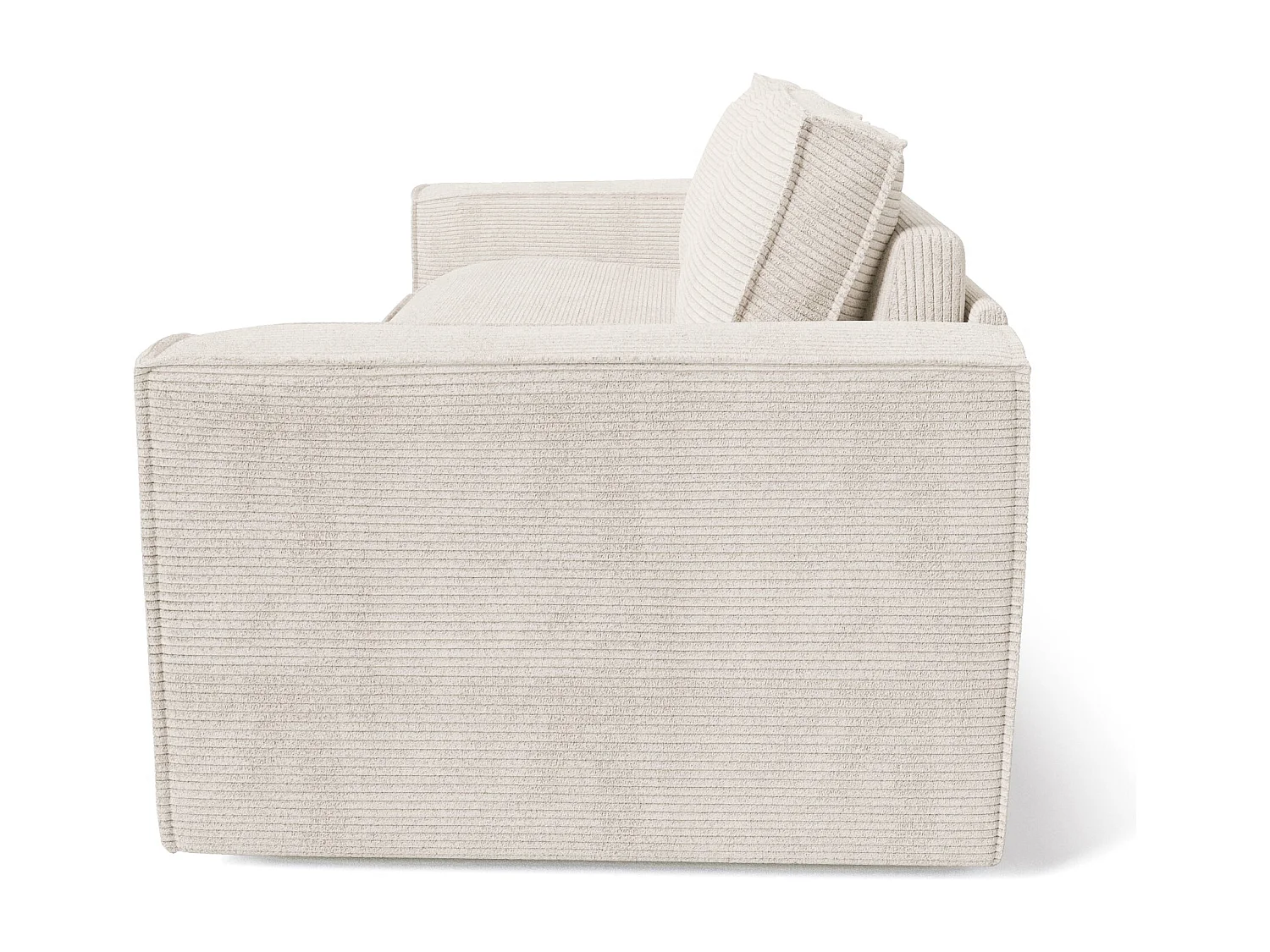 Canapé convertible express dunlopillo velours côtelé crème 140cm JOAN