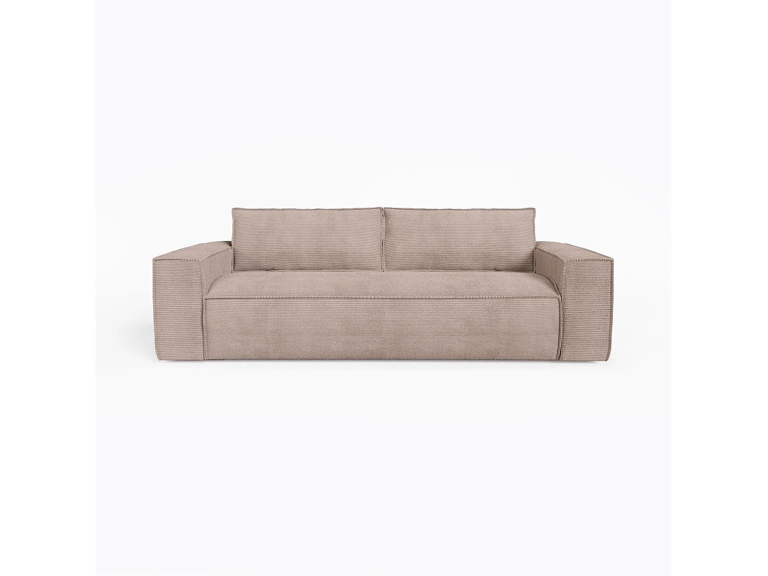 Canapé convertible express matelas Dunlopillo 140cm 3 places JOAN en velours côtelé taupe