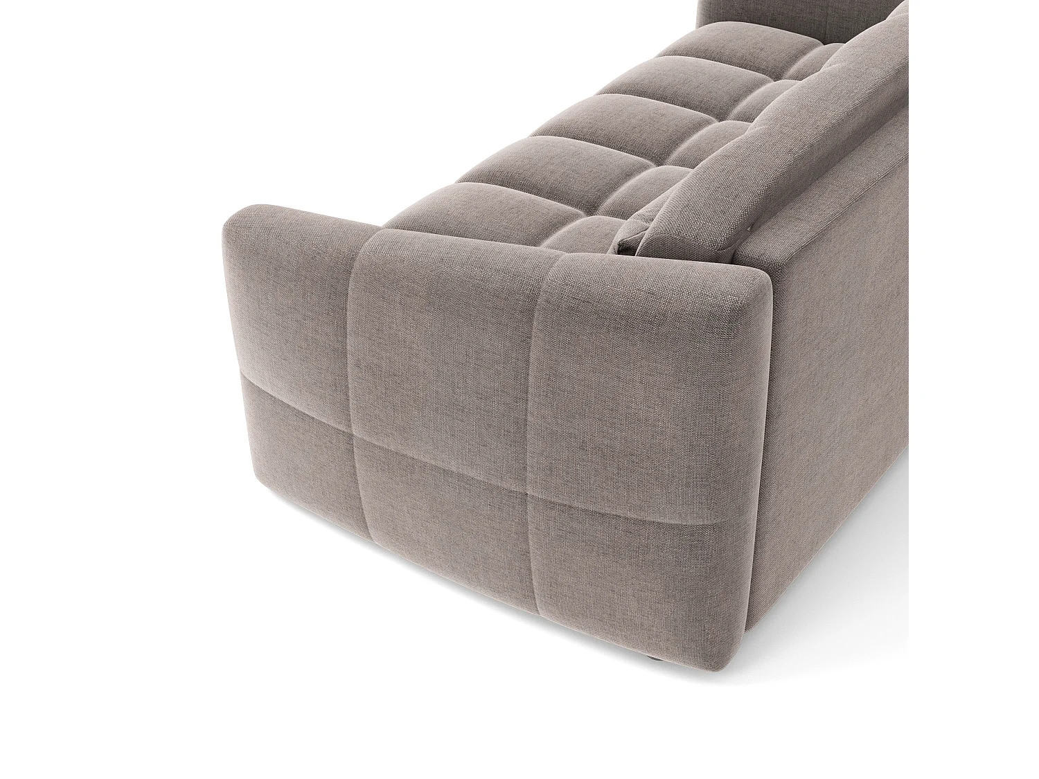 Canapé convertible express dunlopillo velours taupe 160cm NORA