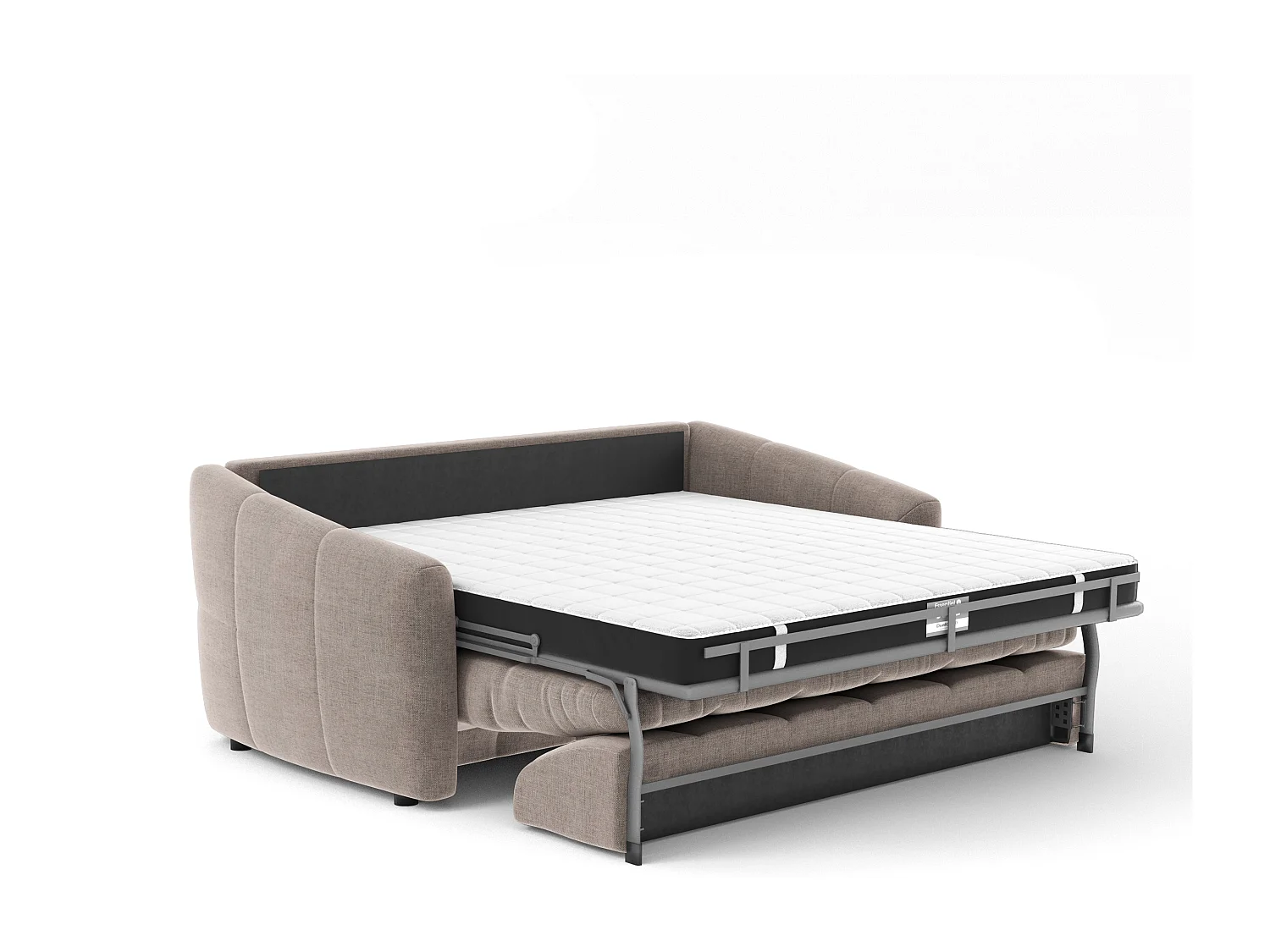 Canapé convertible express dunlopillo velours taupe 160cm NORA