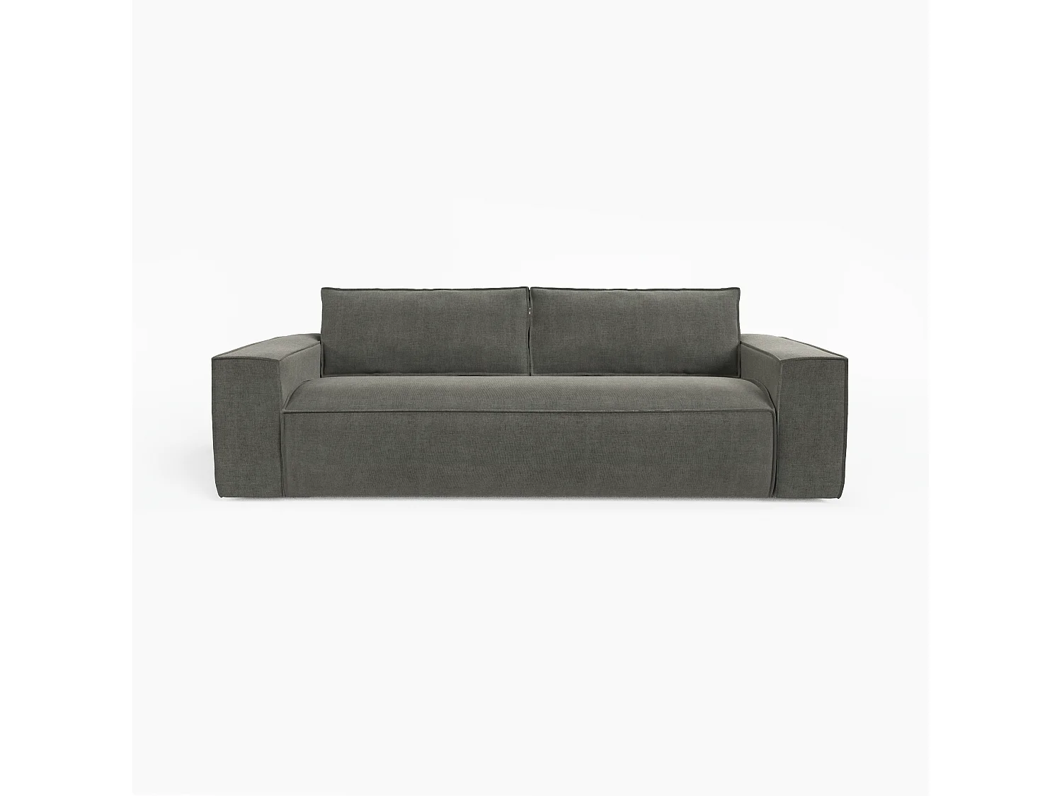 Canapé convertible express matelas Dunlopillo 160cm 3 places JOAN en velours gris graphite