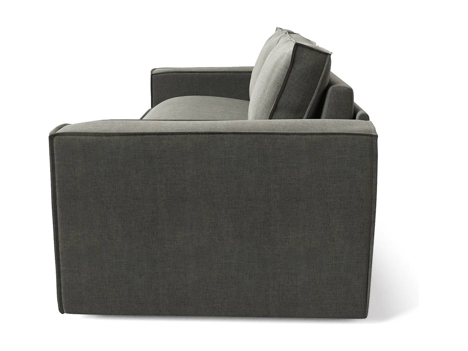 Canapé convertible express matelas Dunlopillo 160cm 3 places JOAN en velours gris graphite