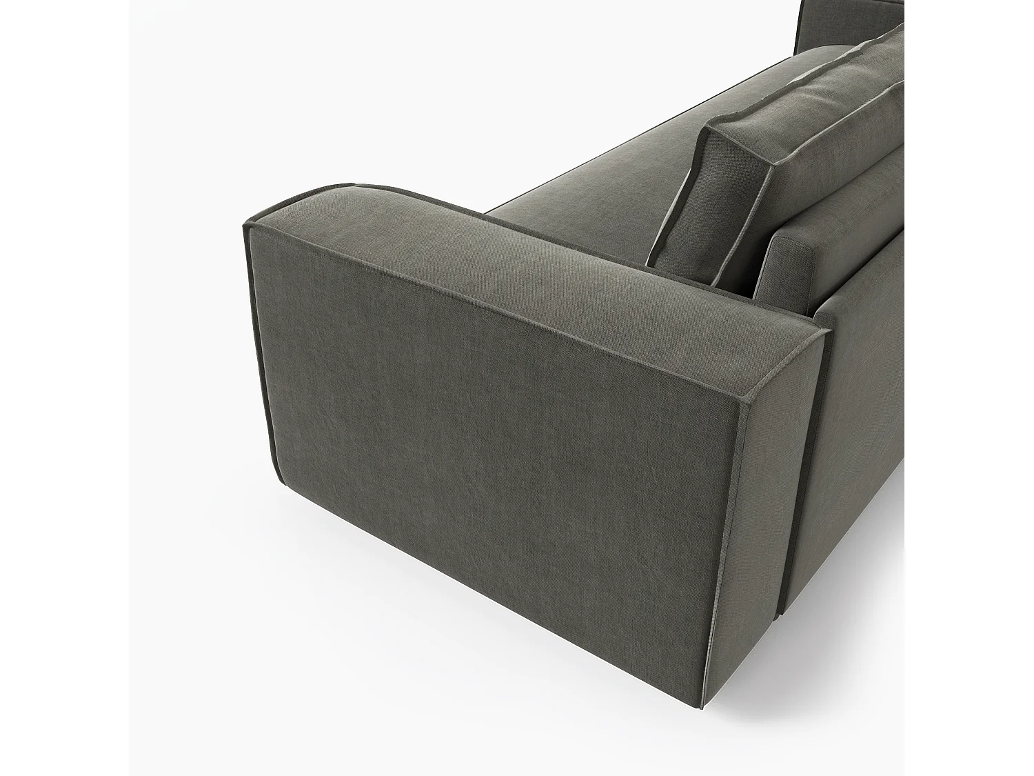 Canapé convertible express matelas Dunlopillo 160cm 3 places JOAN en velours gris graphite