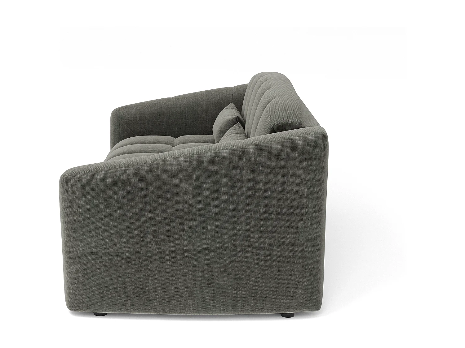 Canapé convertible express dunlopillo 140cm 4 places NORA en velours gris graphite