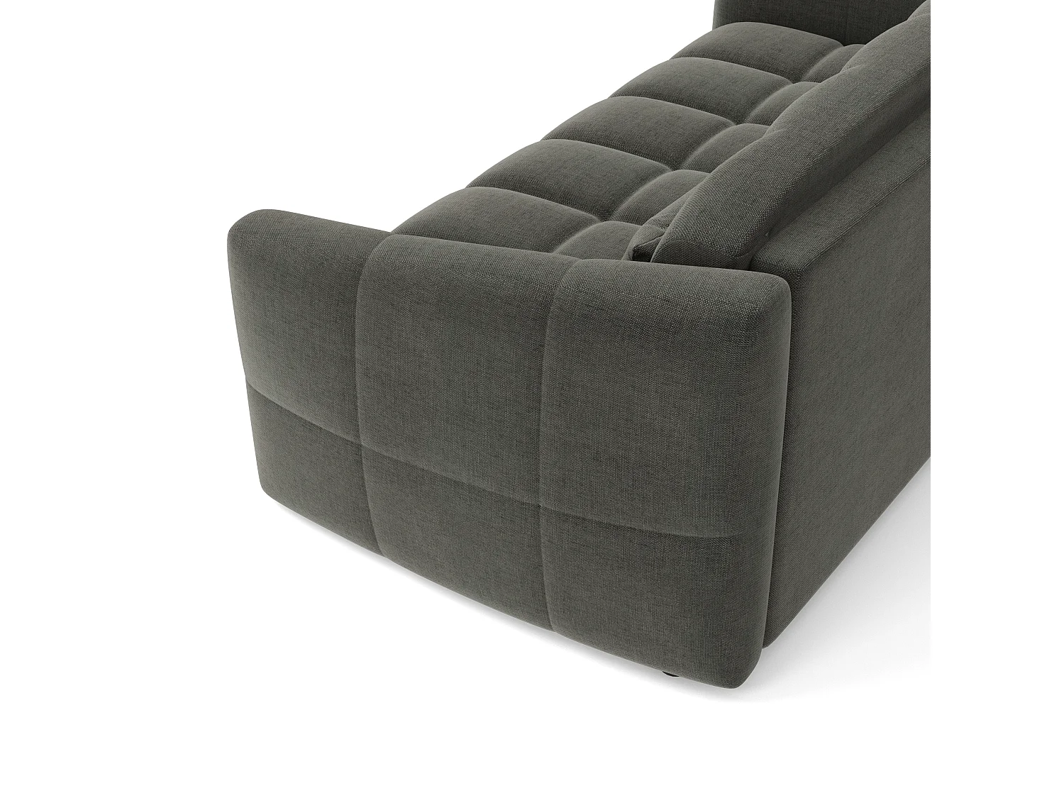 Canapé convertible express dunlopillo 140cm 4 places NORA en velours gris graphite