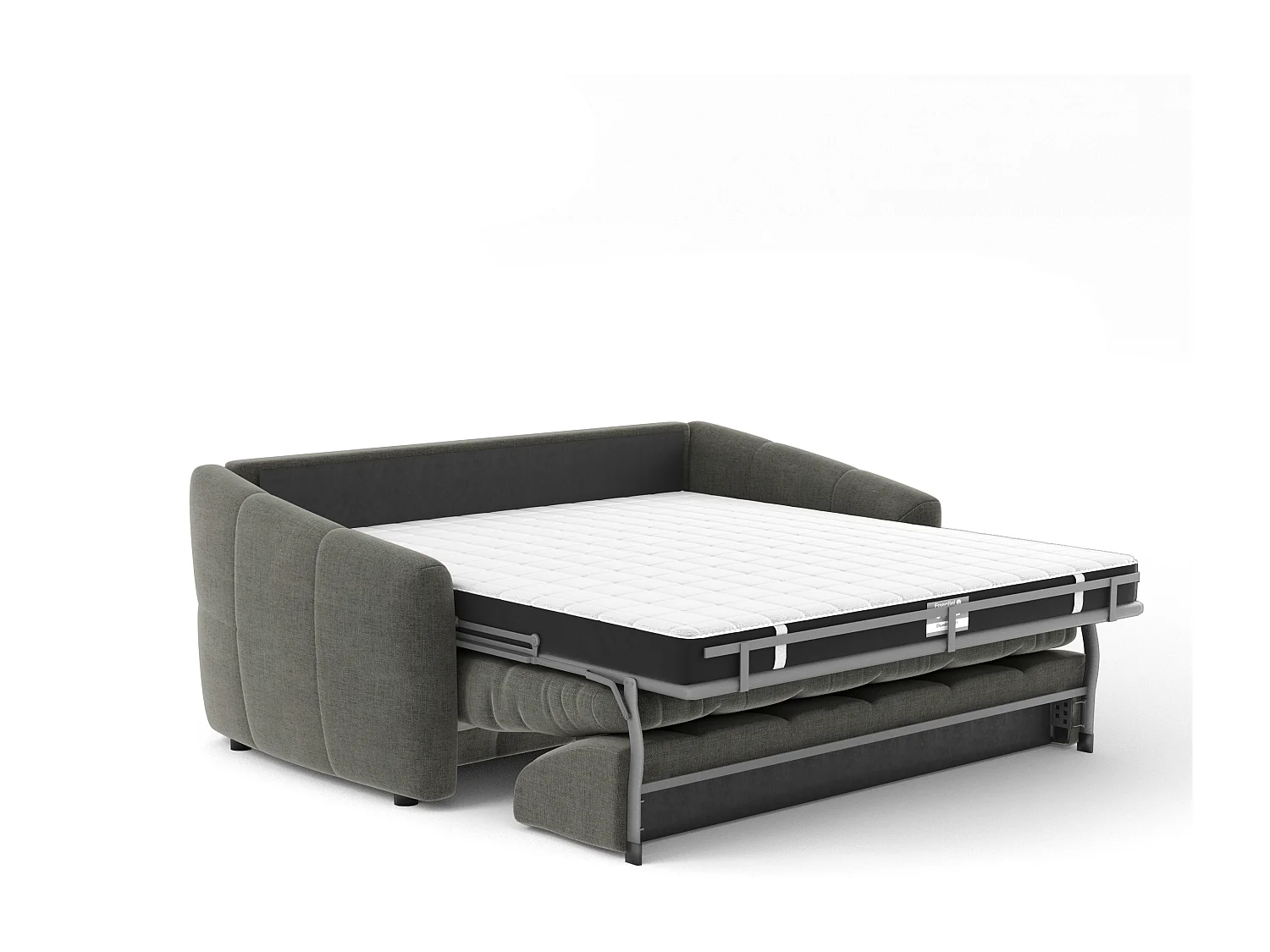 Canapé convertible express dunlopillo 140cm 4 places NORA en velours gris graphite