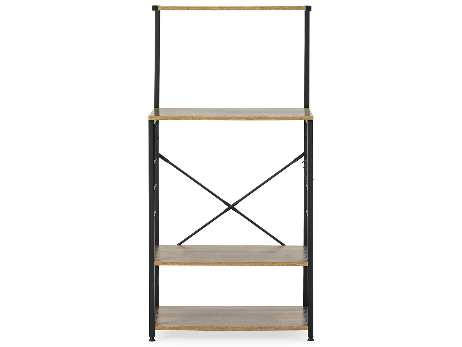 Mueble de Cocina África para microondas 4 estantes, Color Roble/Negro