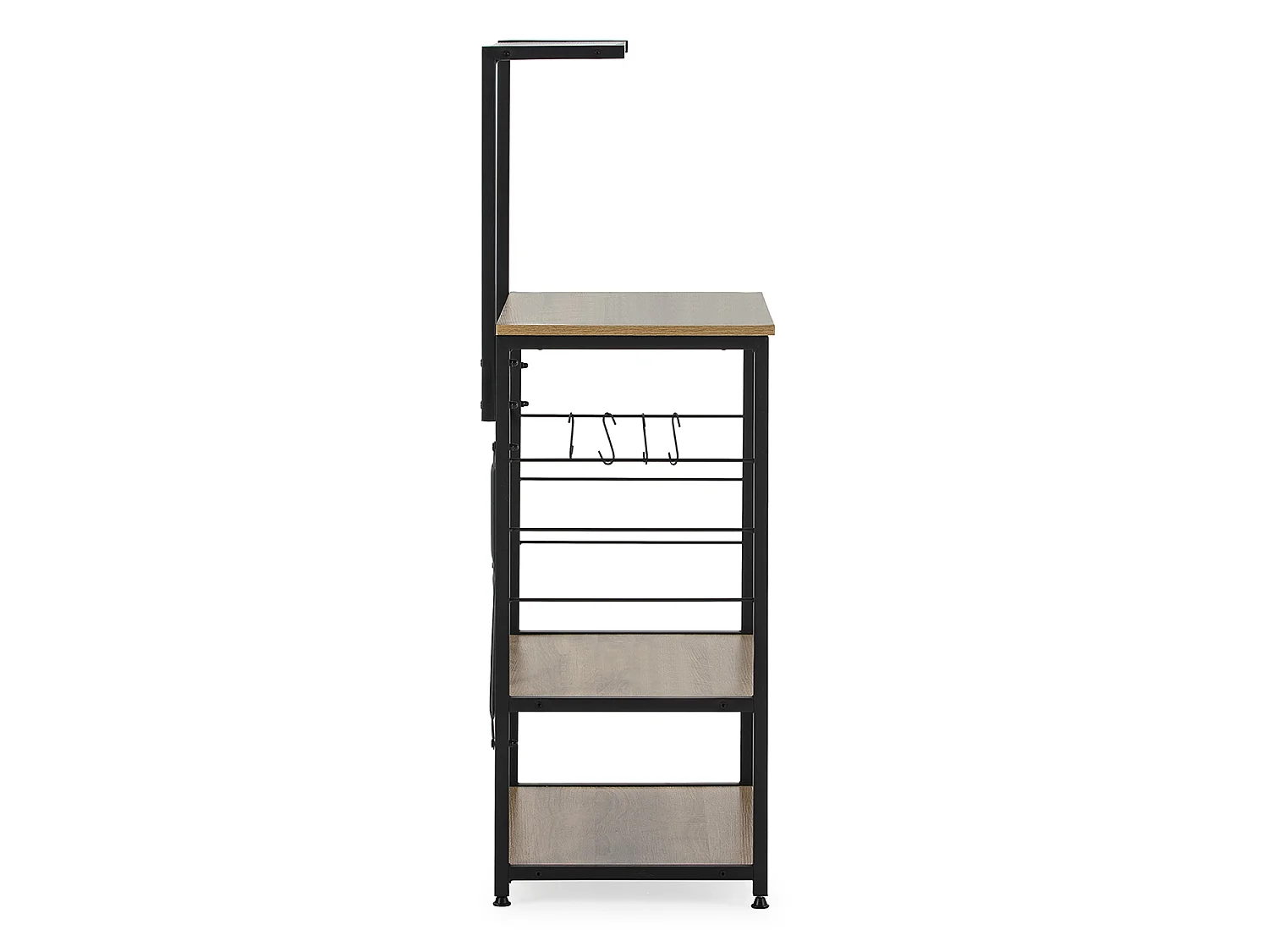 Mueble de Cocina África para microondas 4 estantes, Color Roble/Negro