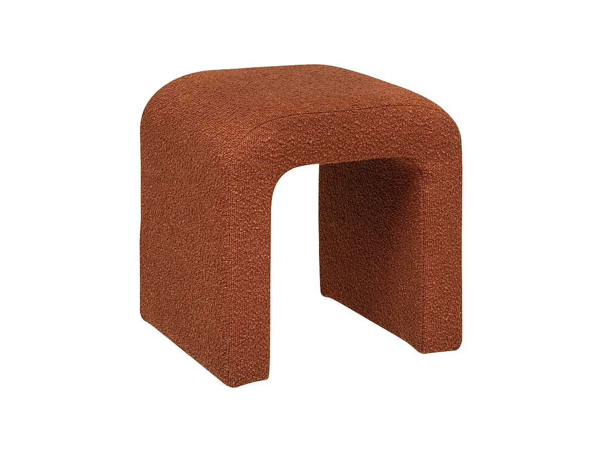 Pouf en tissu à bouclettes Ambre 41 x H 43 cm
