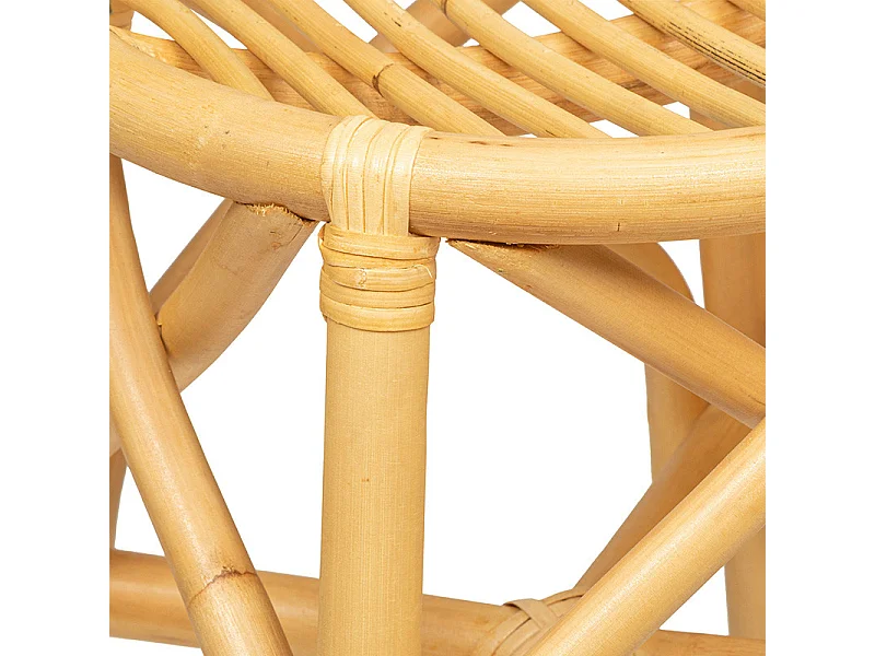 Tabouret en Rotin D 31 x H 45 cm