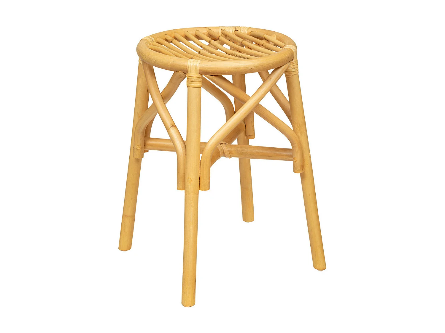 Tabouret en Rotin D 31 x H 45 cm