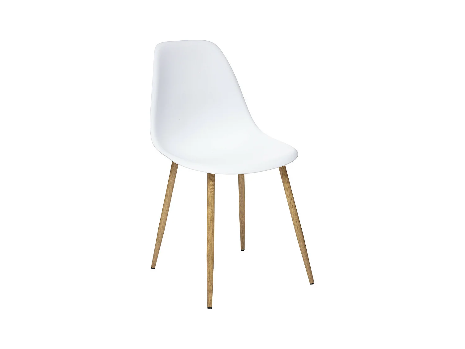 Chaise de table Assise Blanche et pieds en fer façon Chêne