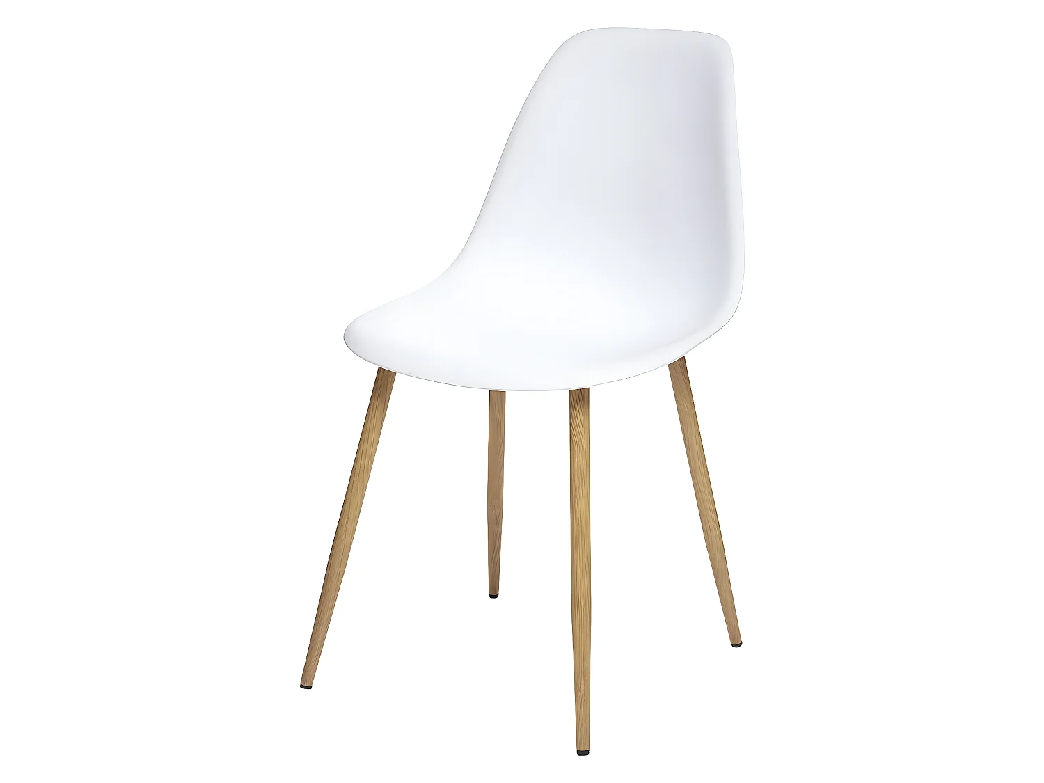 Chaise de table Assise Blanche et pieds en fer façon Chêne