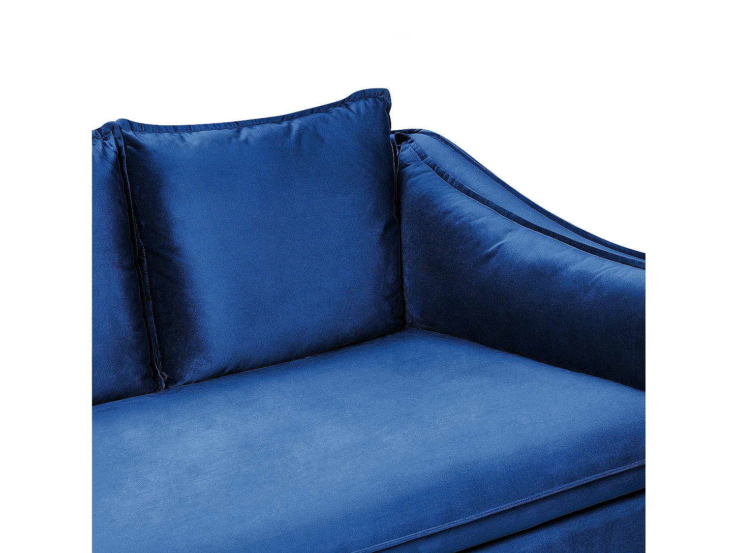 4-Sitzer Sofa Samt blau mit mehreren Kissen Wohnlandschaft Modern Glamourös Aure
