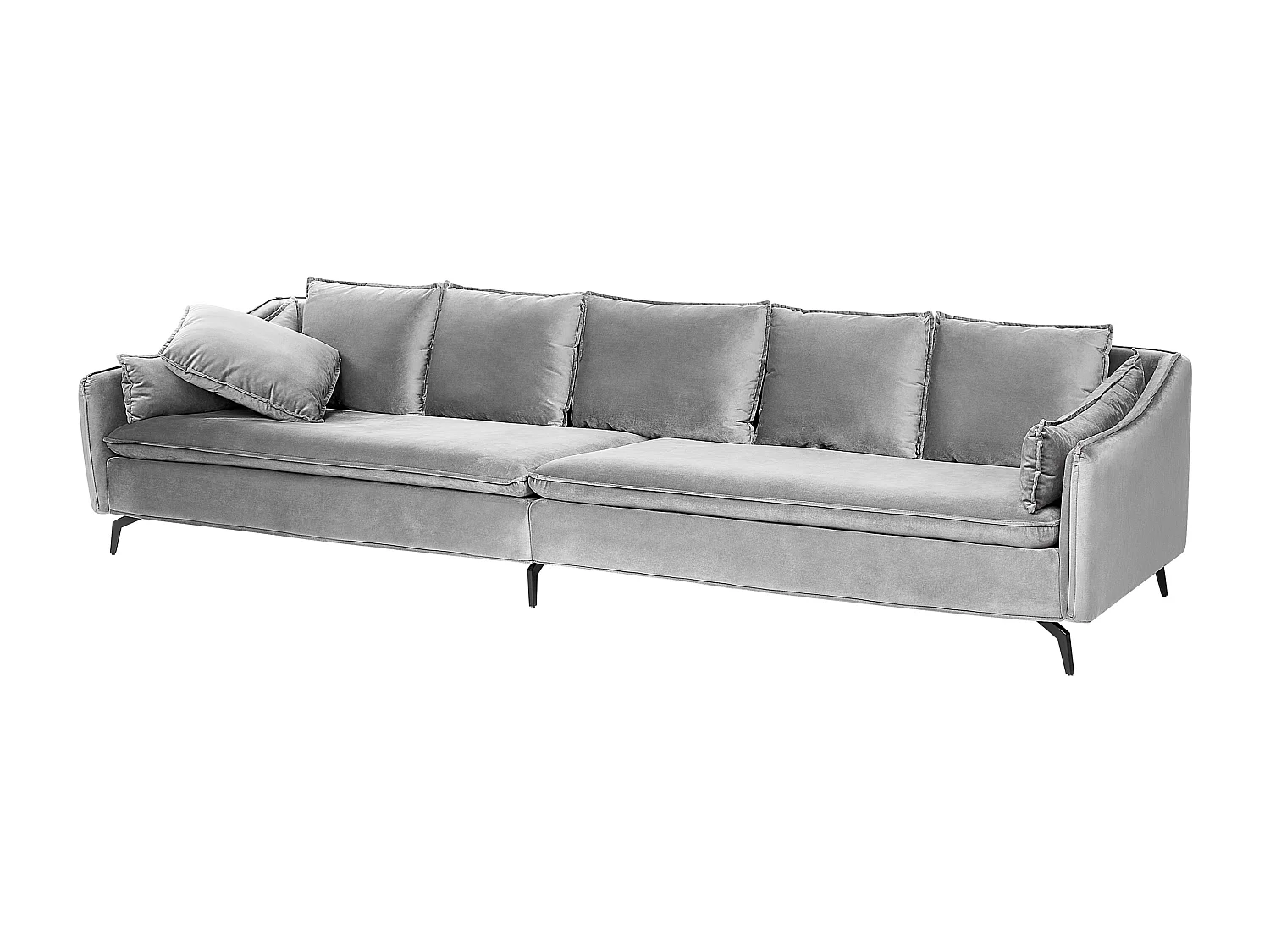 Sofa AURE Samtstoff Hellgrau 4-Sitzer