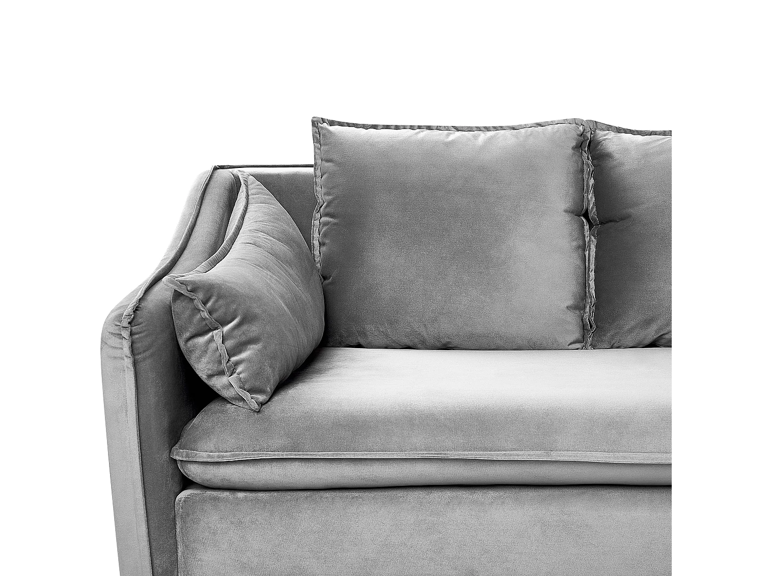 Sofa AURE Samtstoff Hellgrau 4-Sitzer