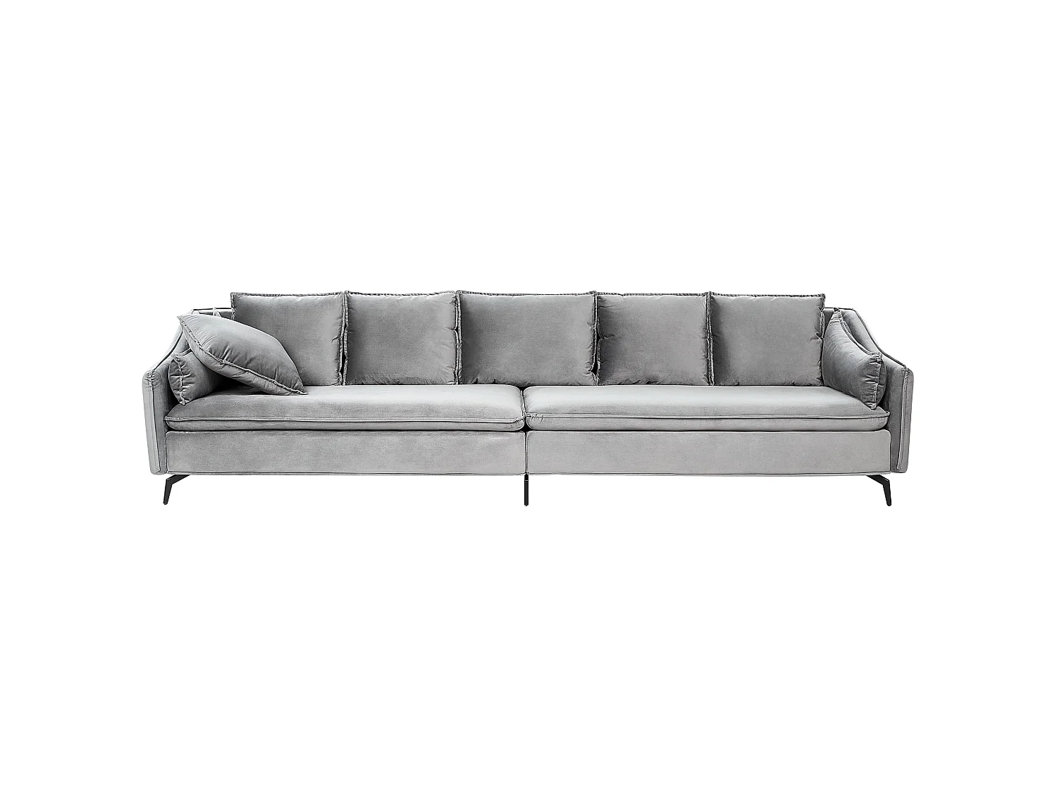 Sofa AURE Samtstoff Hellgrau 4-Sitzer