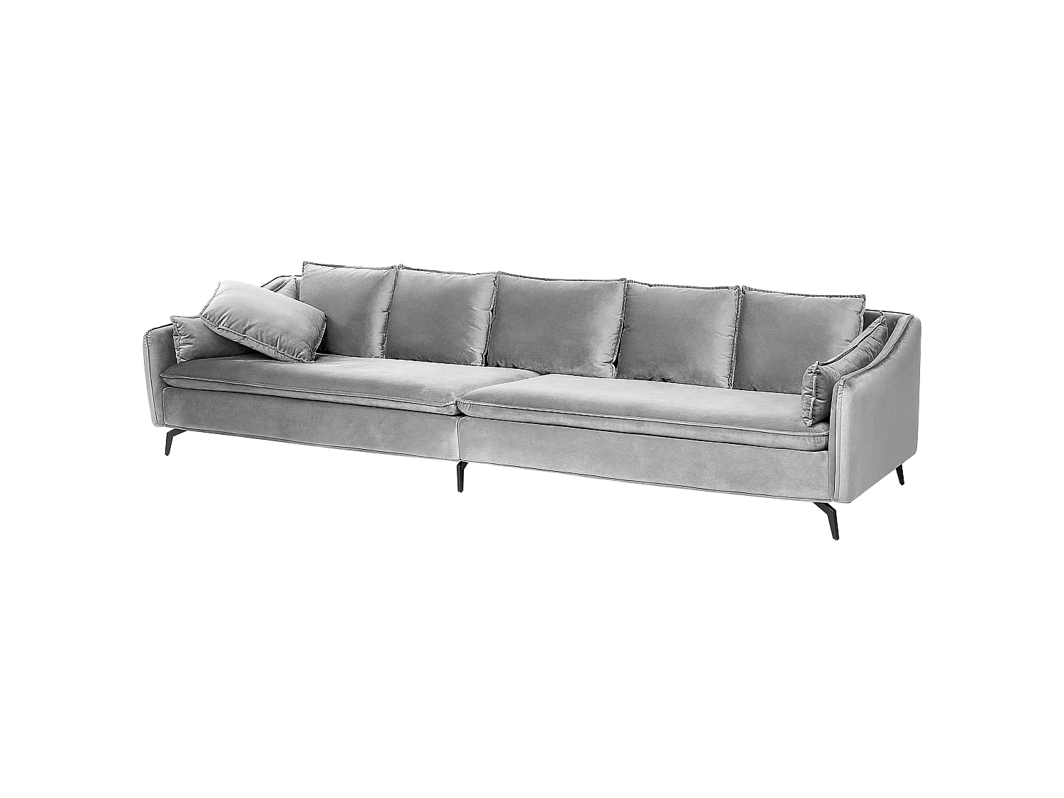 Sofa AURE Samtstoff Hellgrau 4-Sitzer
