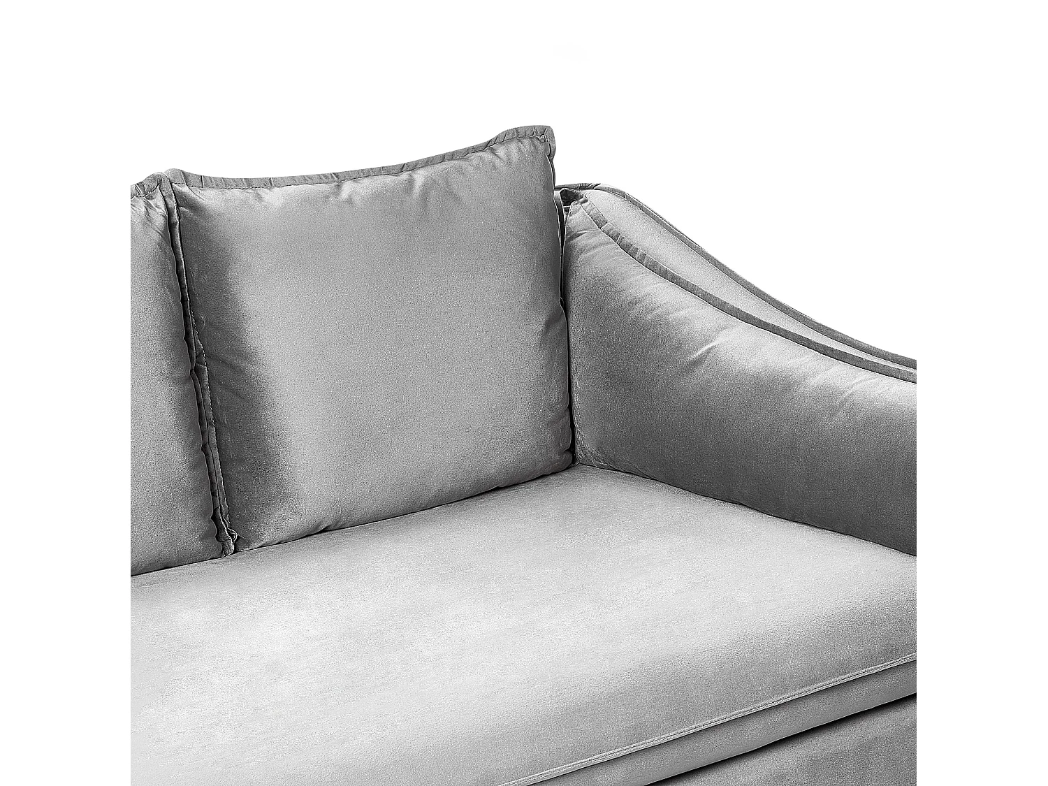 Sofa AURE Samtstoff Hellgrau 4-Sitzer