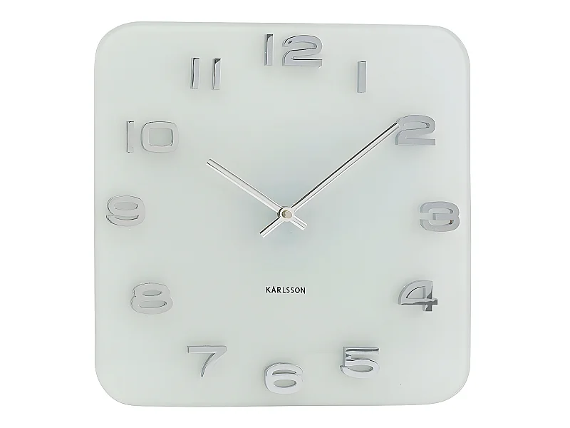 Vintage-Quadratuhr aus Glas 35 cm Weiß