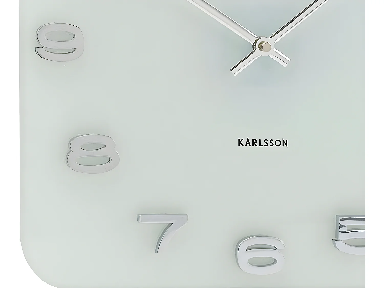 Vintage-Quadratuhr aus Glas 35 cm Weiß