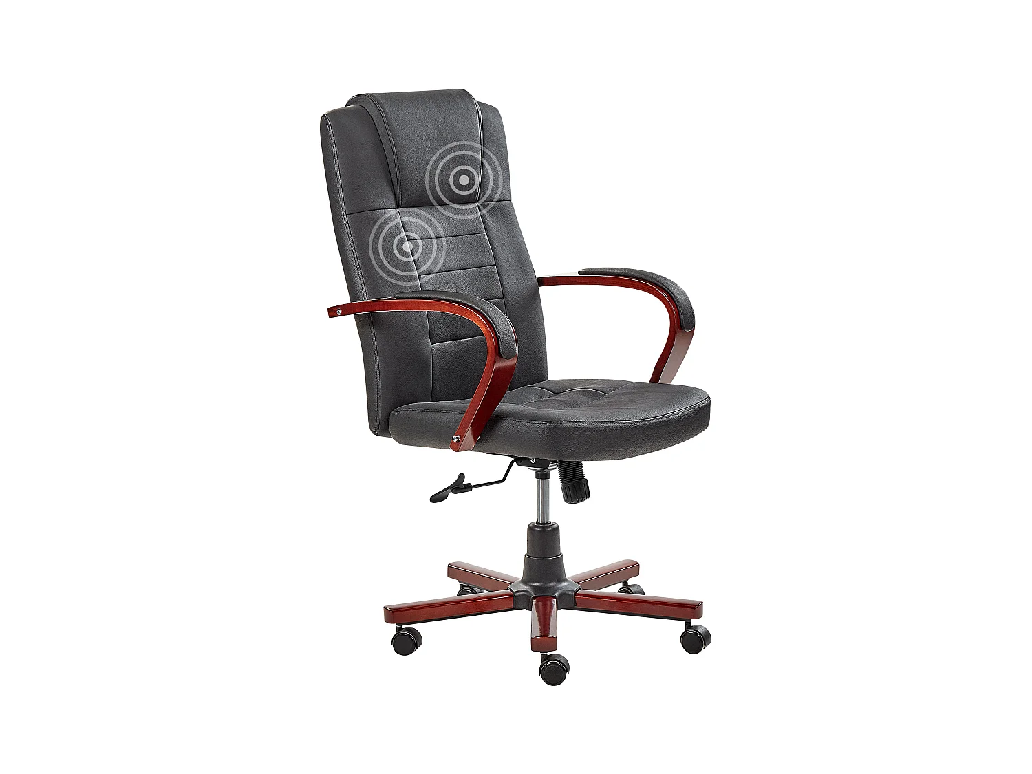 Massagestoel DIAMOND met verwarming Leer Zwart