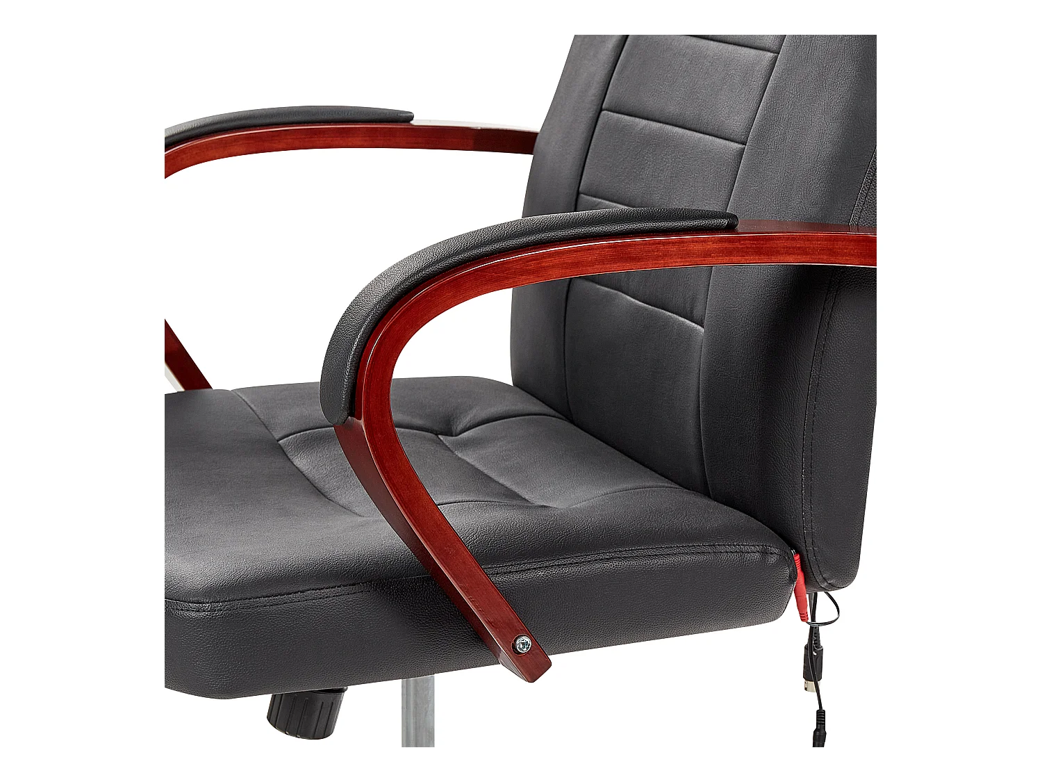 Massagestoel DIAMOND met verwarming Leer Zwart