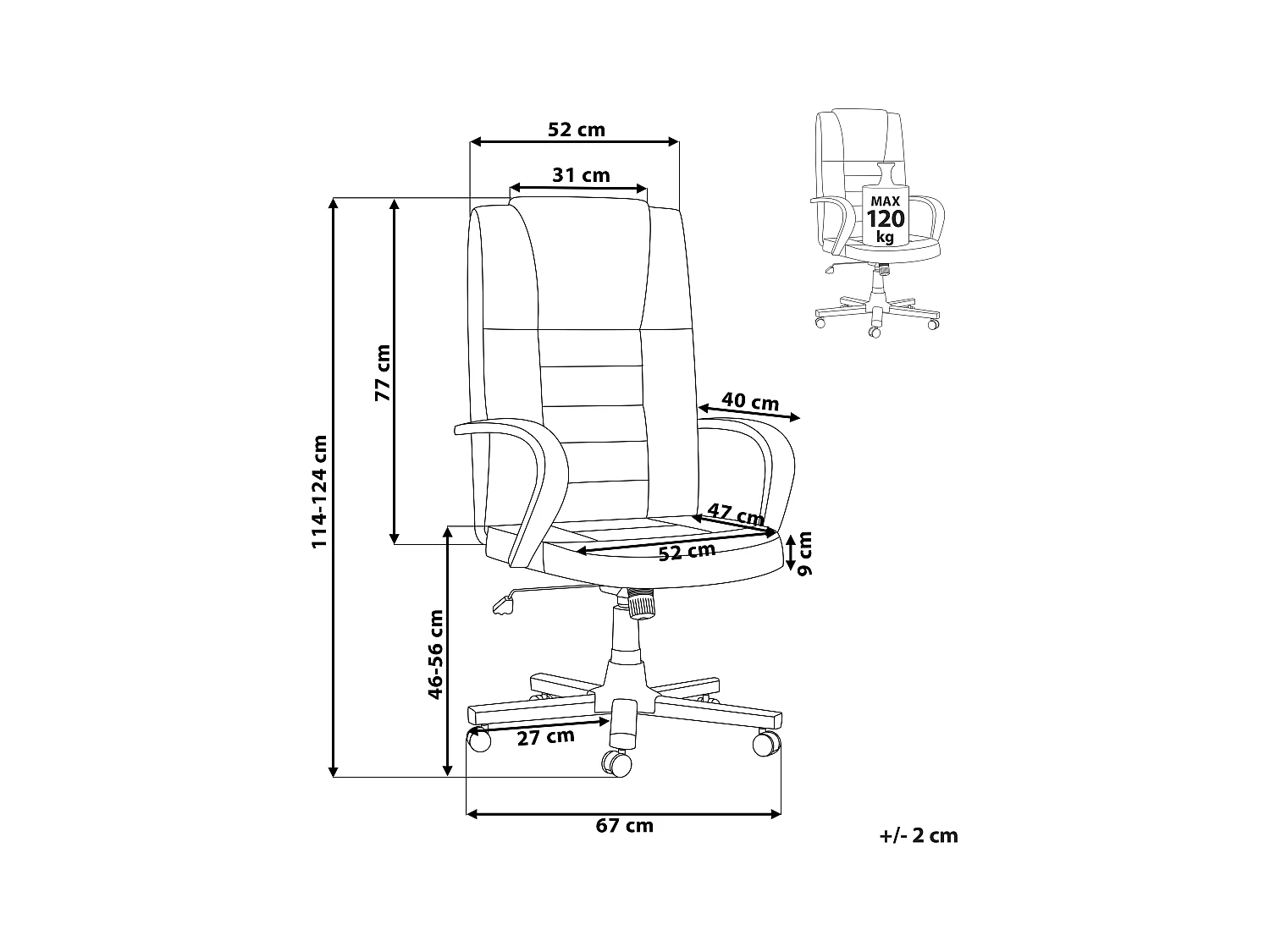 Massagestoel DIAMOND met verwarming Leer Zwart
