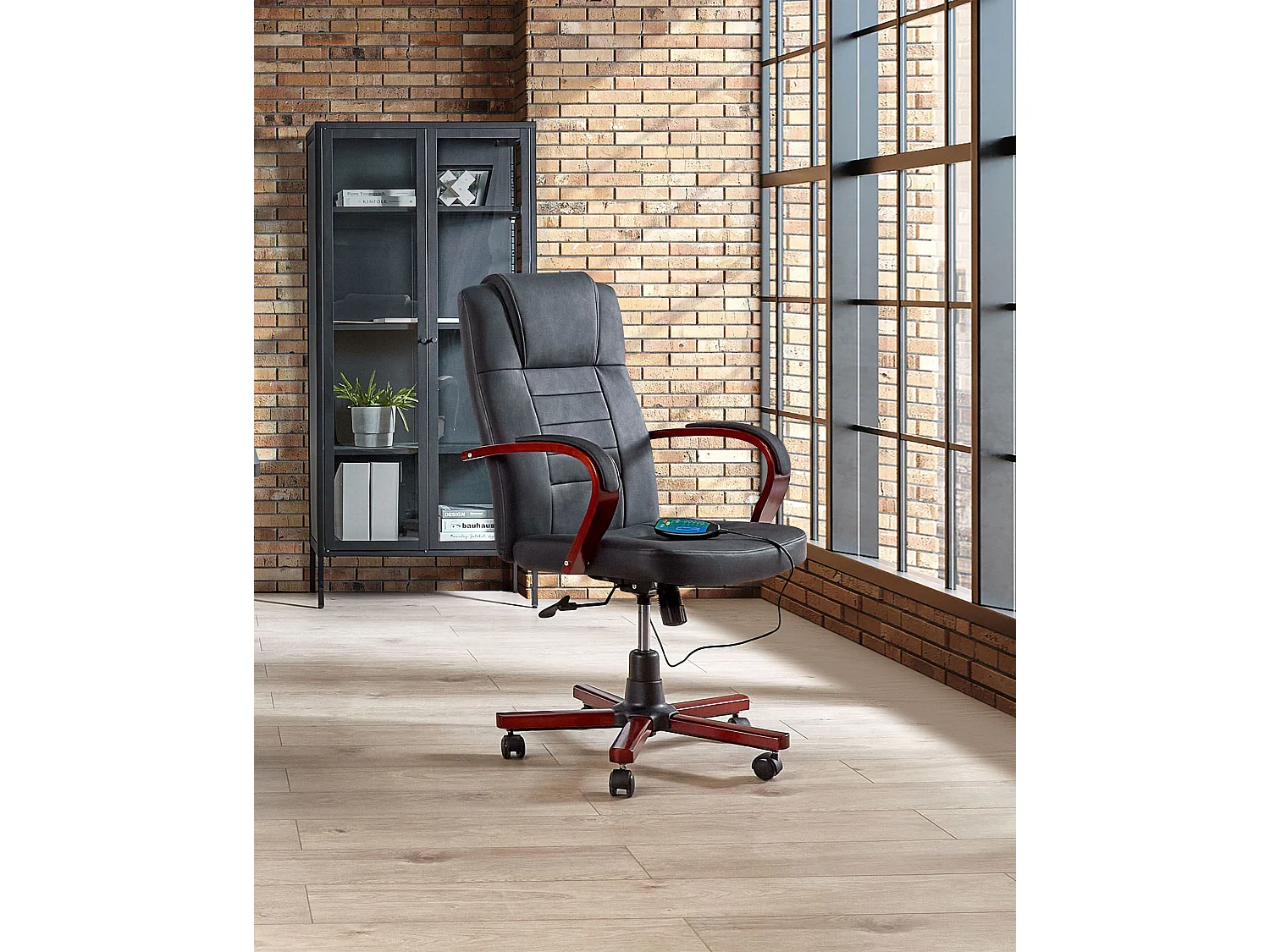 Fauteuil massant DIAMOND avec fonction chauffante Cuir Noir