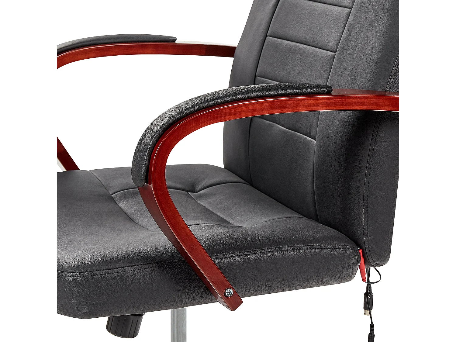 Massagestoel DIAMOND met verwarming Leer Zwart