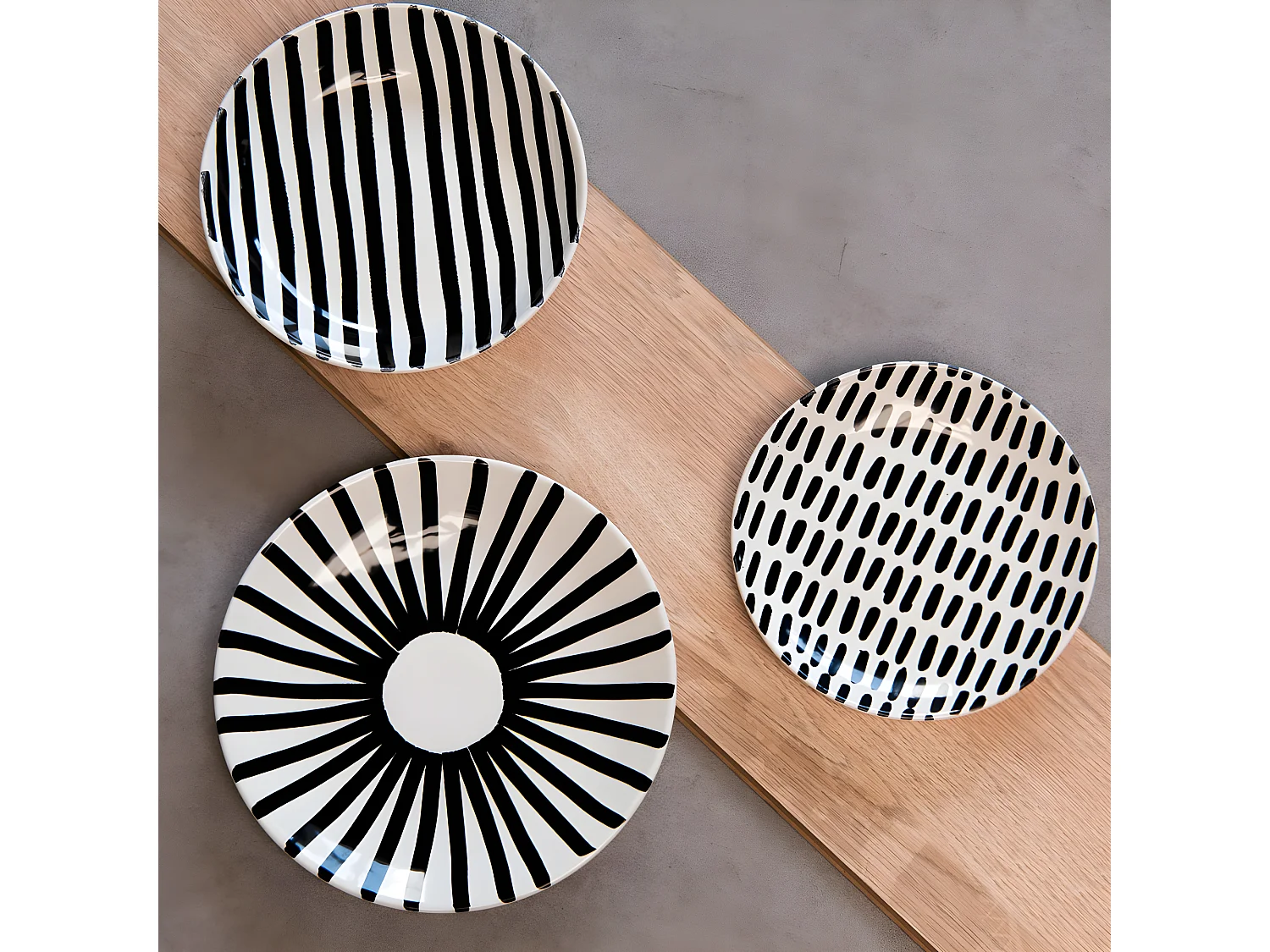 Assiette plate Santiago noir 26 cm (lot de 6)