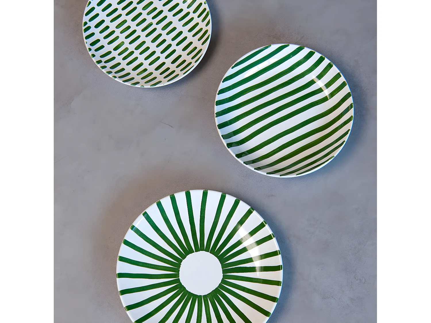 Assiette plate Santiago vert 26 cm (lot de 6)