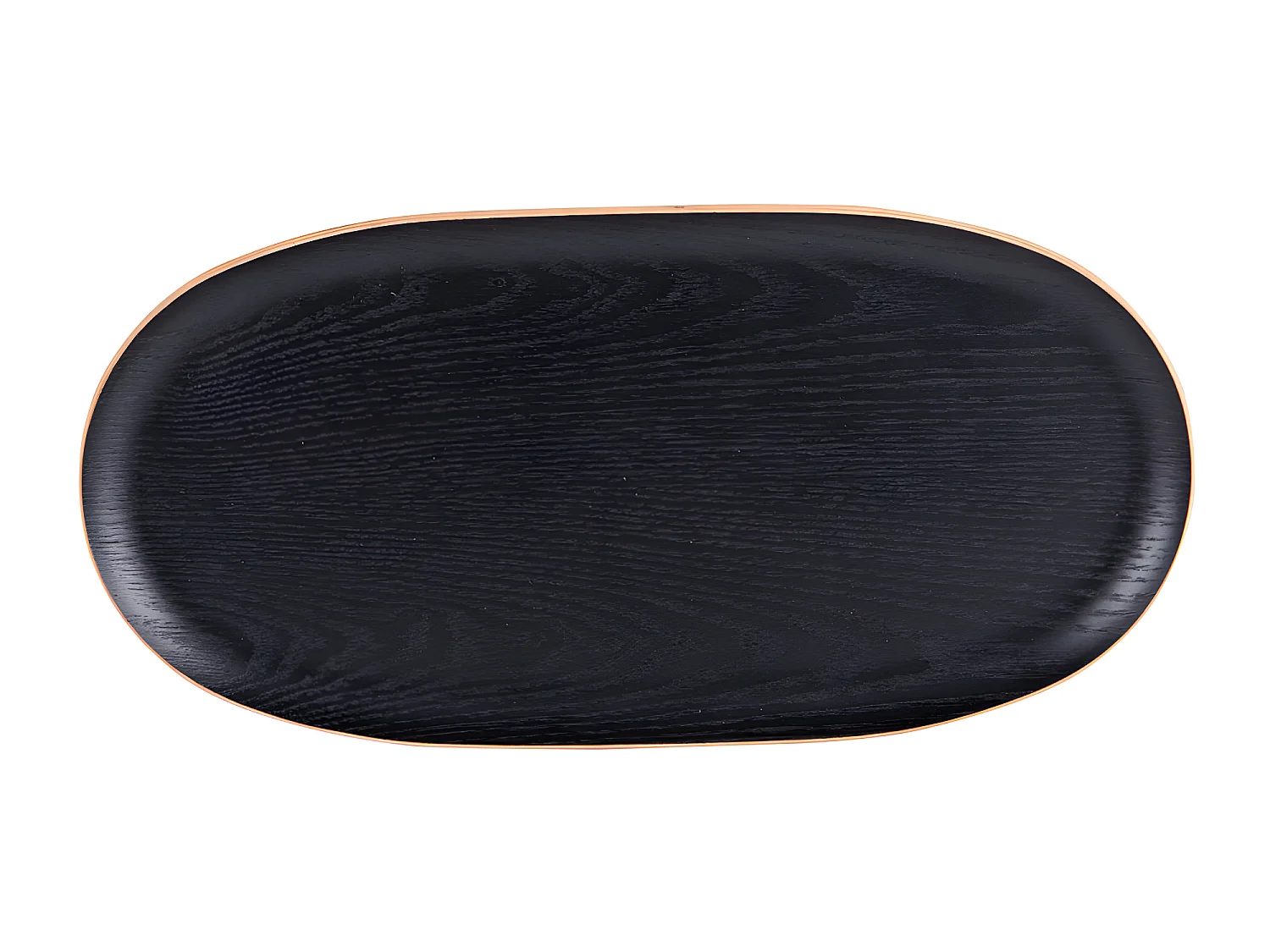 Plateau ovale bois noir 31x15 cm